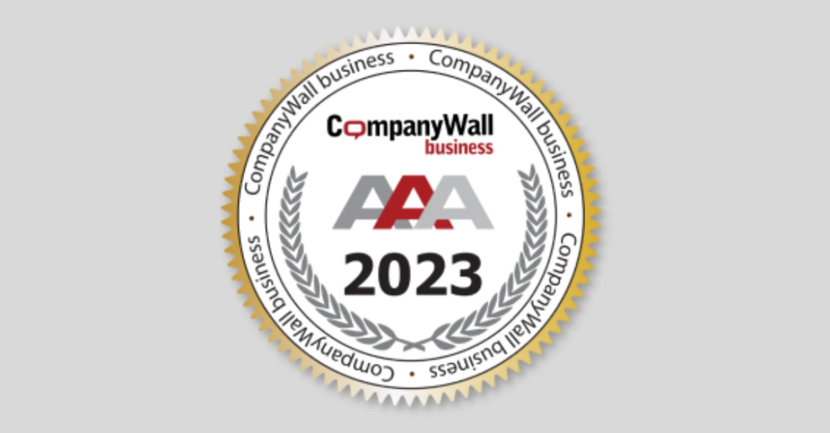 We received AAA Rating for Exceptional Business Achievements